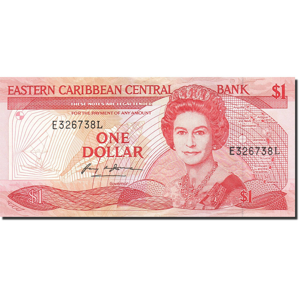 Banconote, Stati dei Caraibi Orientali, 1 Dollar, 1985-1987, KM:17l, Undated