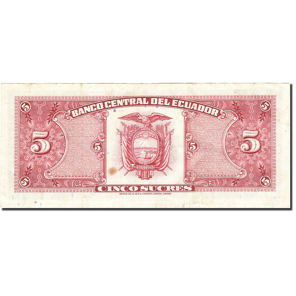 Billete, 5 Sucres, 1984-1988, Ecuador, KM:120A, 1988-11-22, MBC