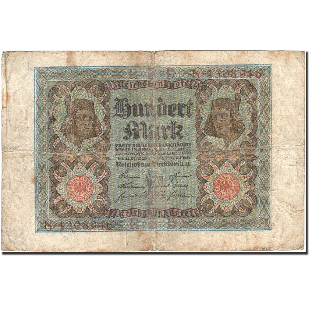 Billete, 100 Mark, 1920, Alemania, KM:69a, 1920-11-01, RC