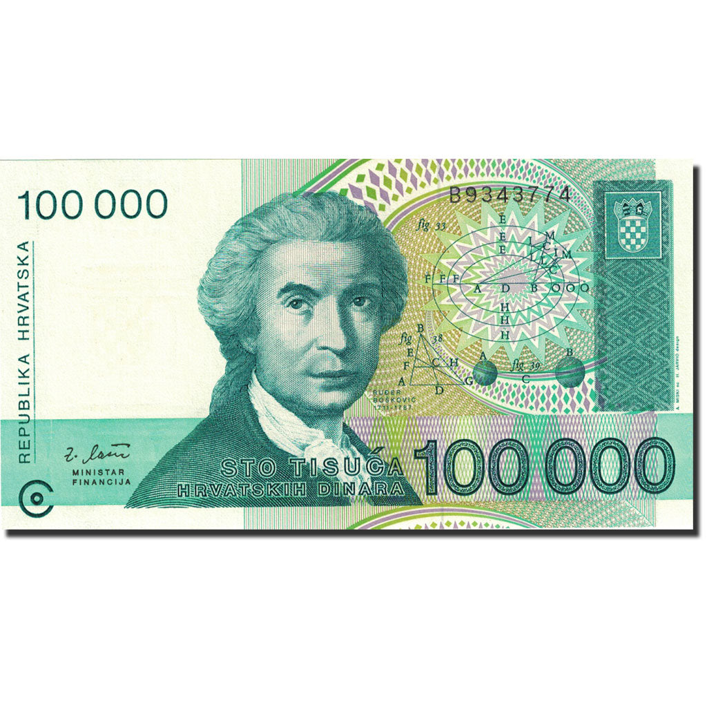 Billet, Croatie, 100,000 Dinara, 1991-1993, 1993-05-30, KM:27A, NEUF