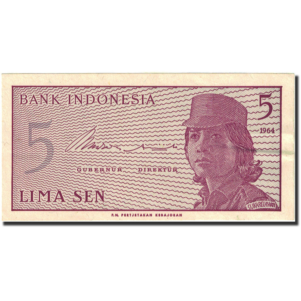 Banknote, Indonesia, 5 Sen, 1964, 1964, KM:91a, AU(55-58)