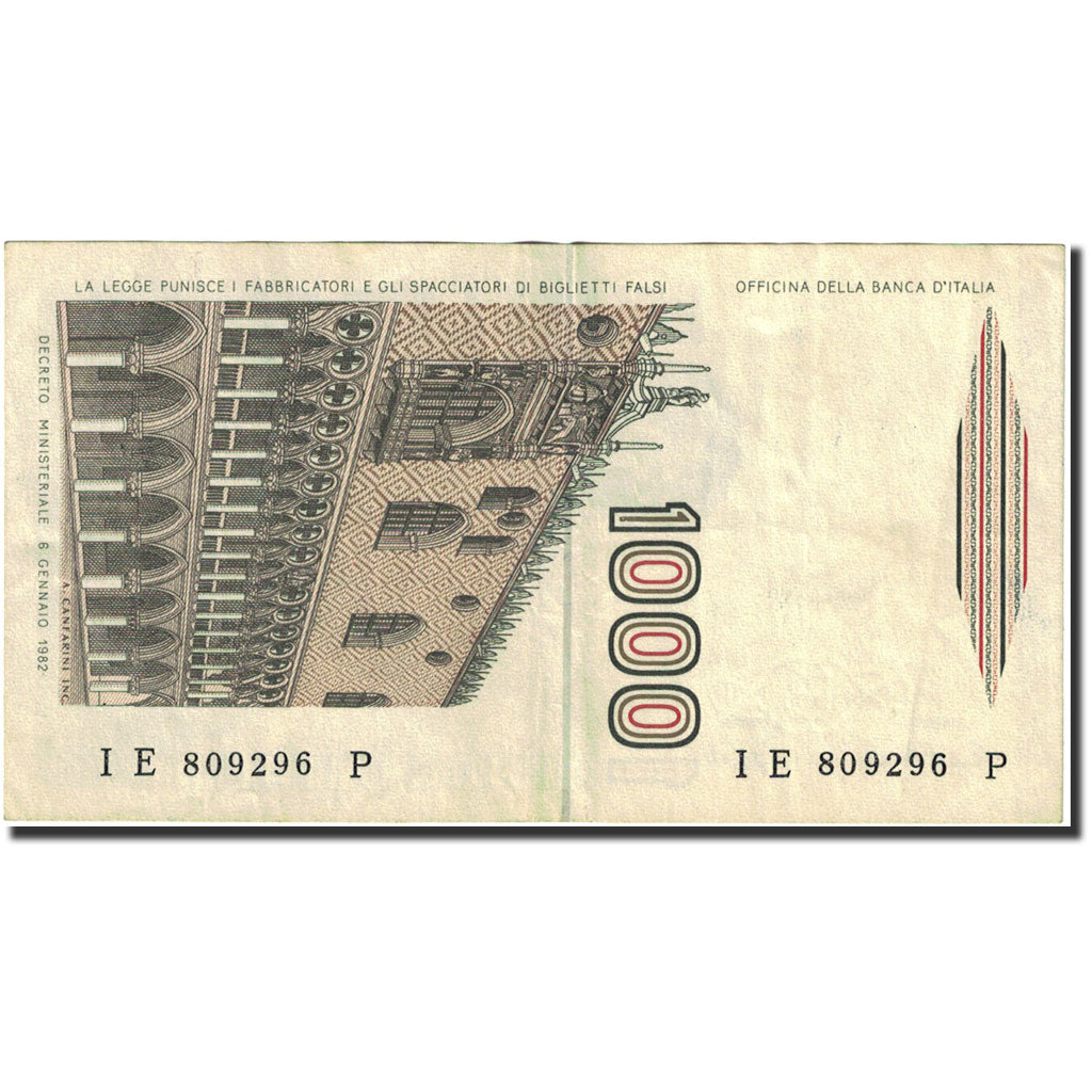 Banknote, Italy, 1000 Lire, 1982-1983, 1982-01-06, KM:109b, AU(55-58)
