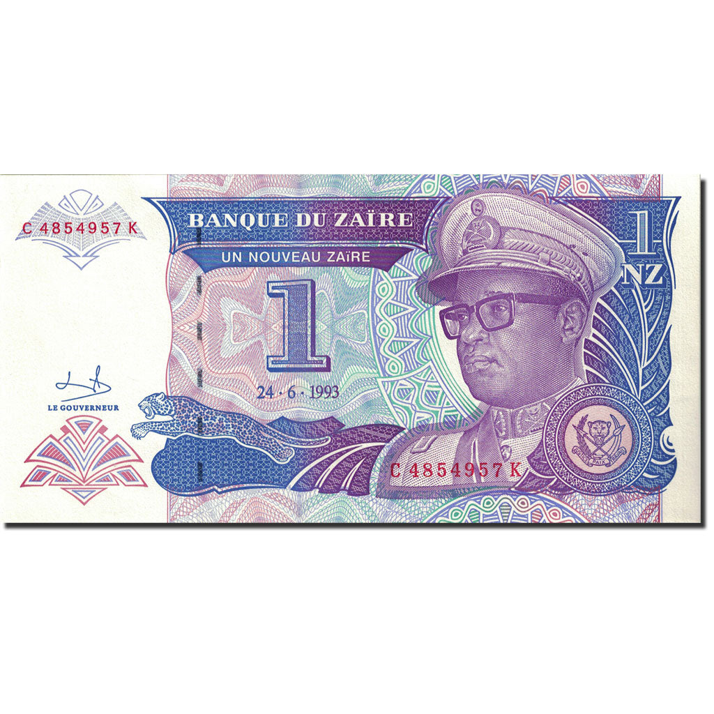 Billete, 1 Nouveau Zaïre, 1993, Zaire, 1993-06-24, KM:52a, SC