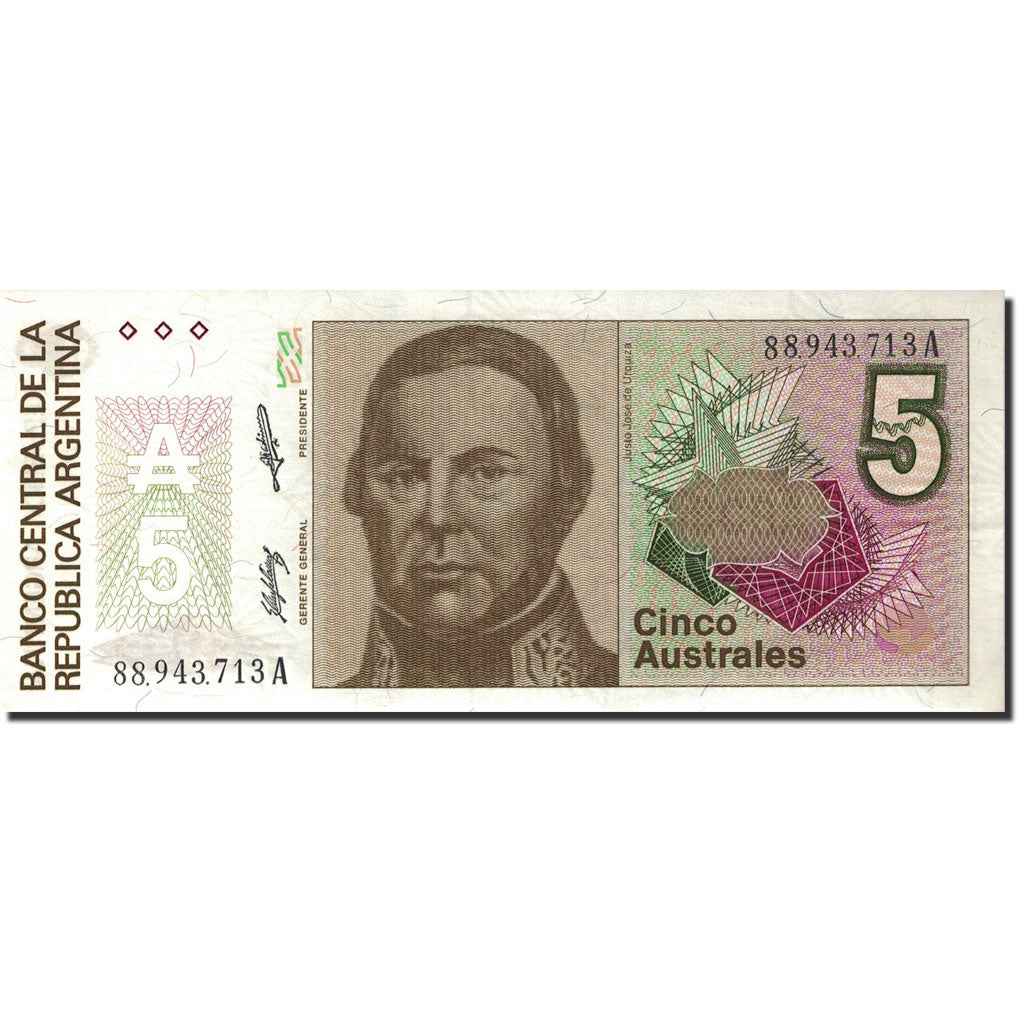 Billet, Argentine, 5 Australes, 1985-1991, Undated (1985-1989), KM:324b, SPL