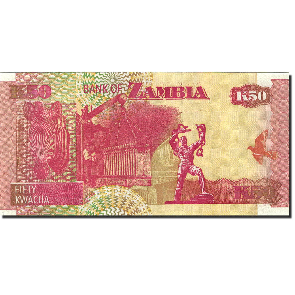 Banknote, Zambia, 50 Kwacha, 1992-1996, 2007, KM:37f, UNC(65-70)