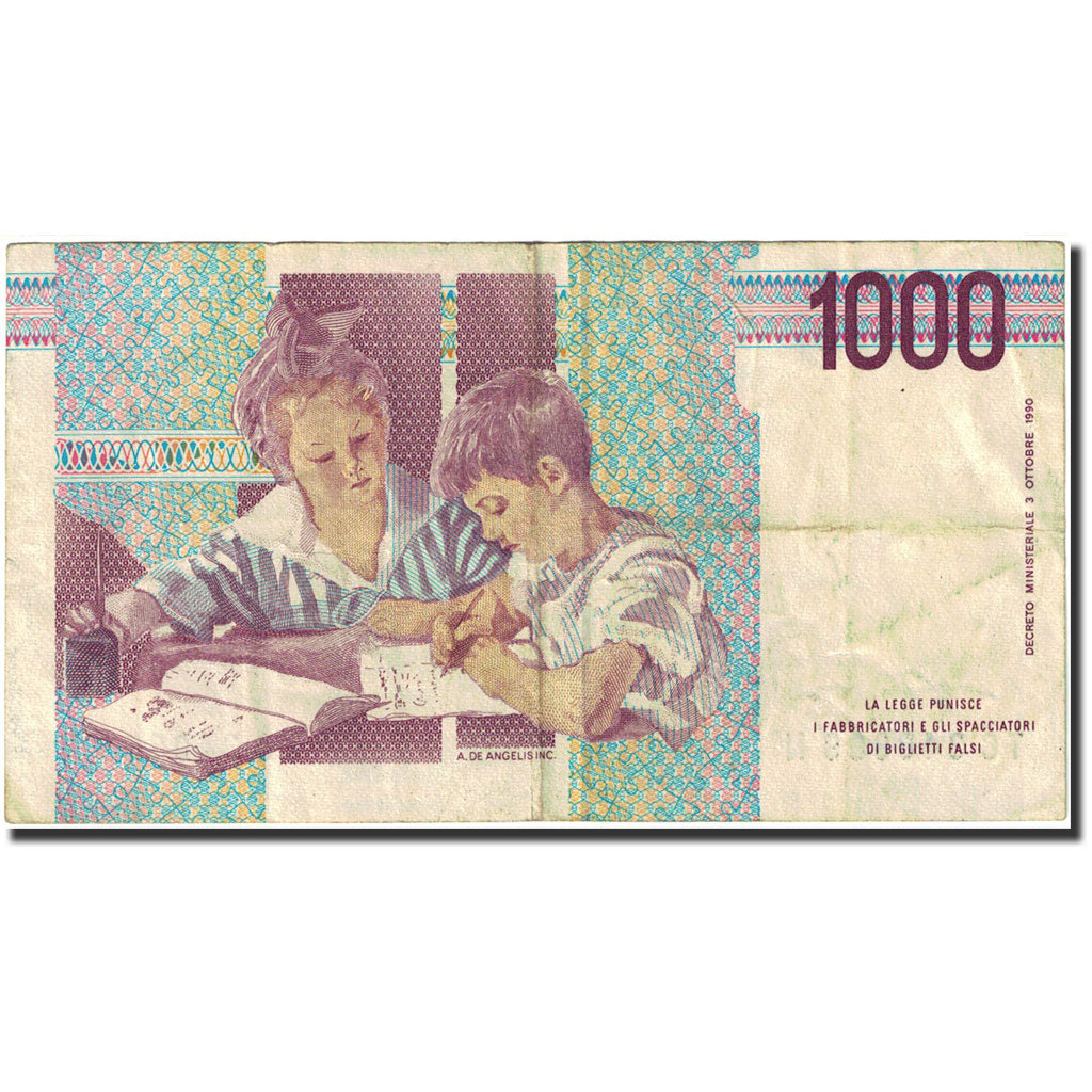 Banknote, Italy, 1000 Lire, 1991, 1991, KM:114a, VF(30-35)
