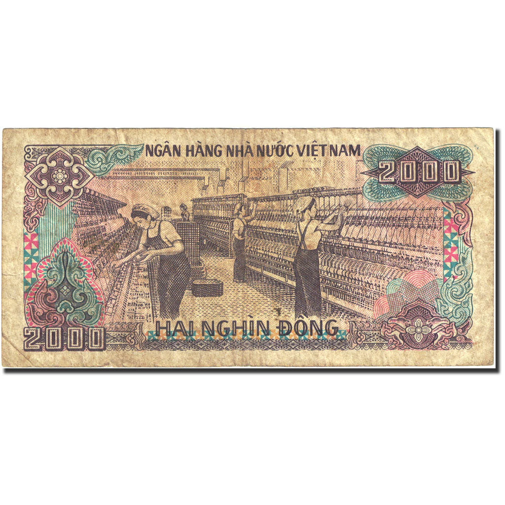 Billete, 2000 D<ox>ng, 1988-1991, Vietnam, 1988, KM:107a, BC