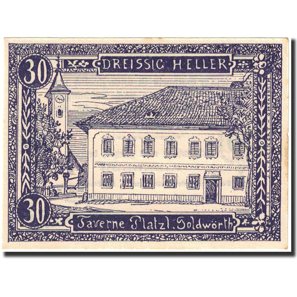 Banknote, Austria, Goldwörth, 25 Heller, Taverne, 1920, 1920-12-31, AU(55-58)