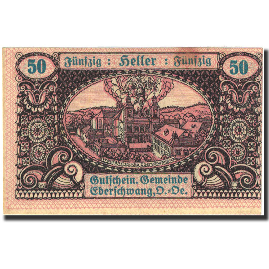 Banknote, Austria, Eberschwang, 50 Heller, Eglise, 1920, 1920-12-01, AU(50-53)