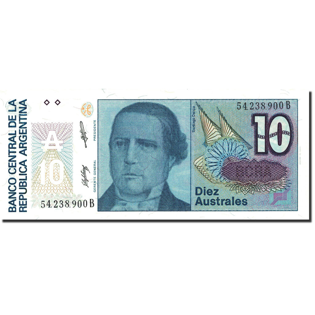 Banknot, Argentina, 10 Australes, 1985-1991, Undated (1985-1989), KM:325b