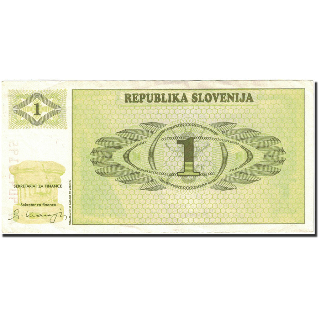 Banconote, Slovenia, 1 (Tolar), 1990-1992, 1990, KM:1a, SPL-