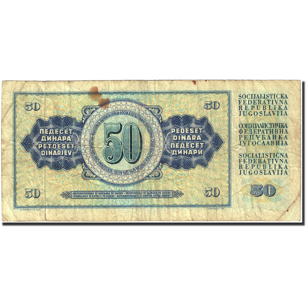 Biljet, Joegoslaviëe, 50 Dinara, 1968-1970, 1968-05-01, KM:83c, TB