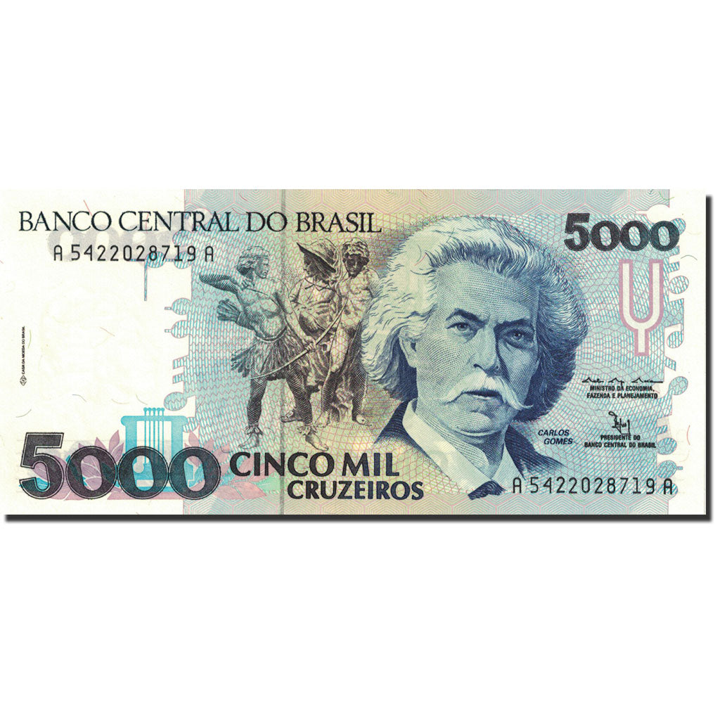 Banknote, Brazil, 5000 Cruzeiros, Undated (1990-1993), 1993, KM:232c, UNC(65-70)