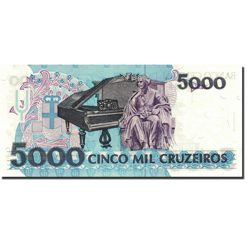 Banknote, Brazil, 5000 Cruzeiros, Undated (1990-1993), 1993, KM:232c, UNC(65-70)