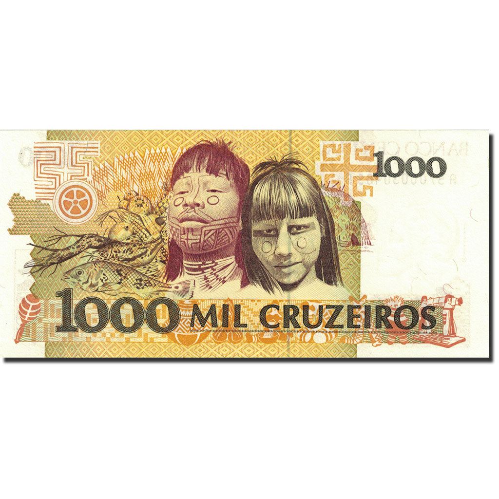 Banknot, Brazylia, 1000 Cruzeiros, 1990-1993, Undated (1990-1991), KM:231b