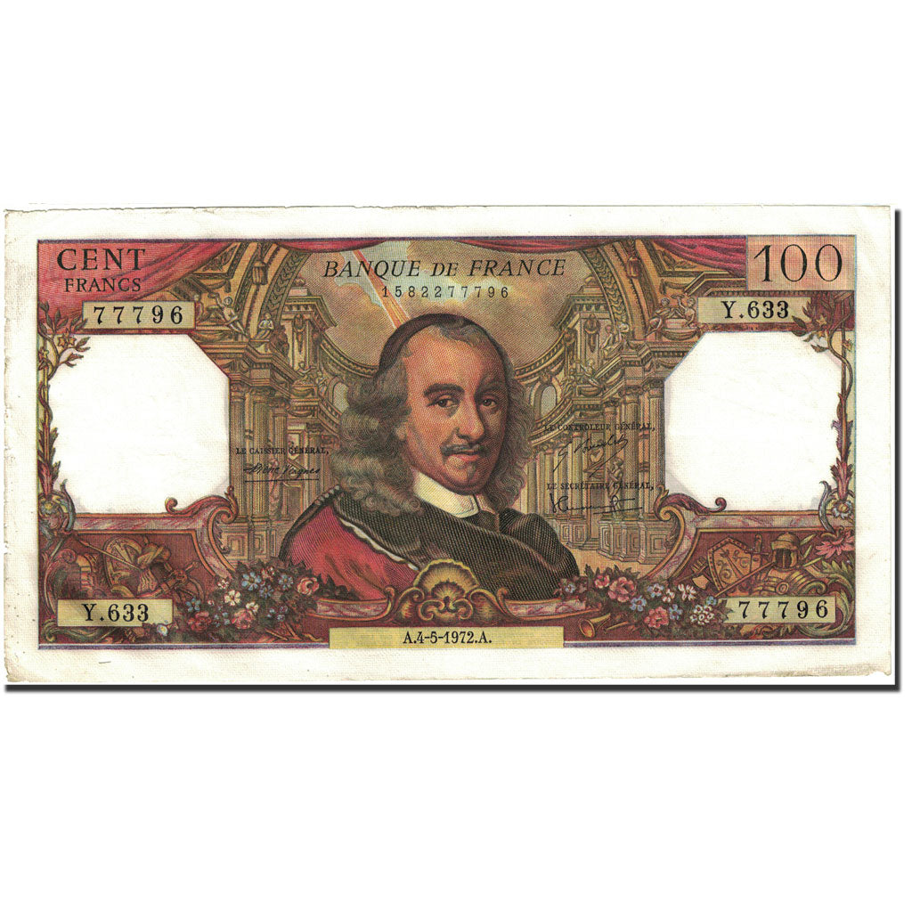 Francja, 100 Francs, Corneille, 1964, 1972-05-04, EF(40-45), Fayette:65.39