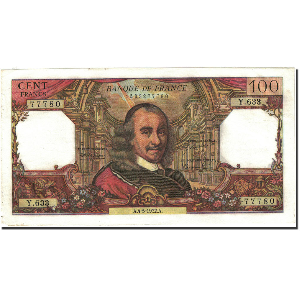 Francja, 100 Francs, Corneille, 1964, 1972-05-04, EF(40-45), Fayette:65.39
