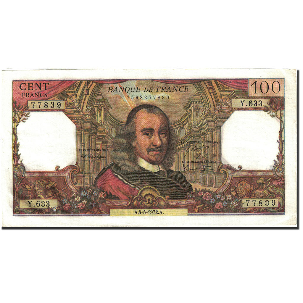 Francja, 100 Francs, Corneille, 1964, 1972-05-04, AU(50-53), Fayette:65.39