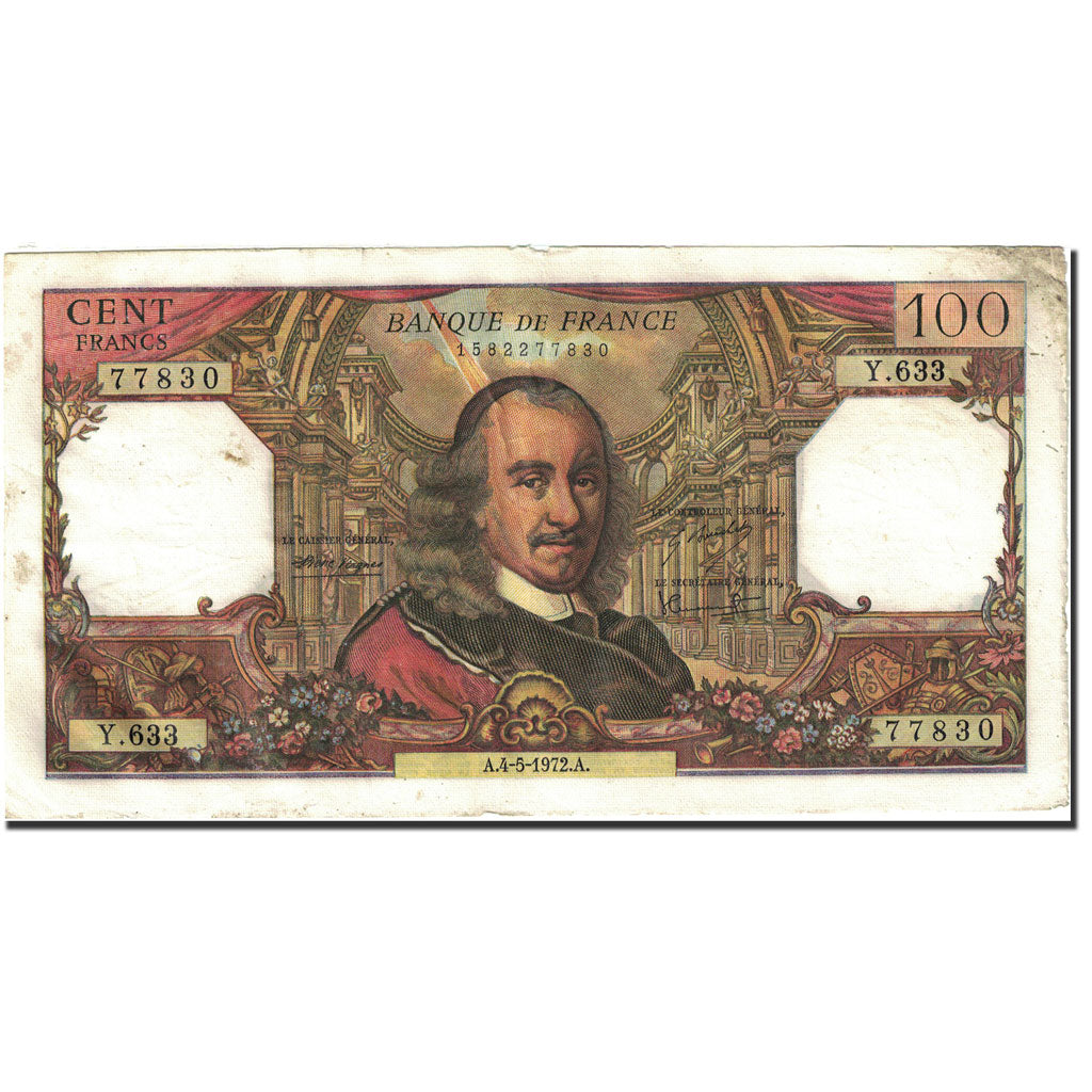 Francja, 100 Francs, Corneille, 1964, 1972-05-04, EF(40-45), Fayette:65.39