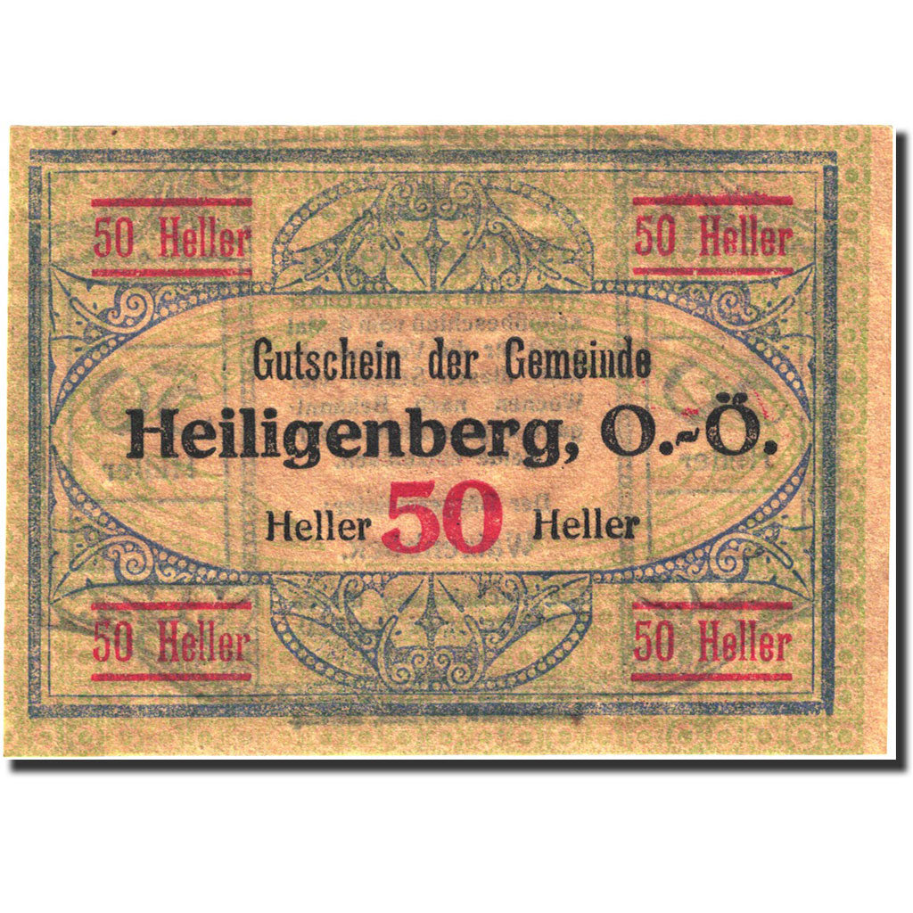 Banknote, Austria, Heiligenberg, 50 Heller, valeur faciale, 1920, 1920-05-04