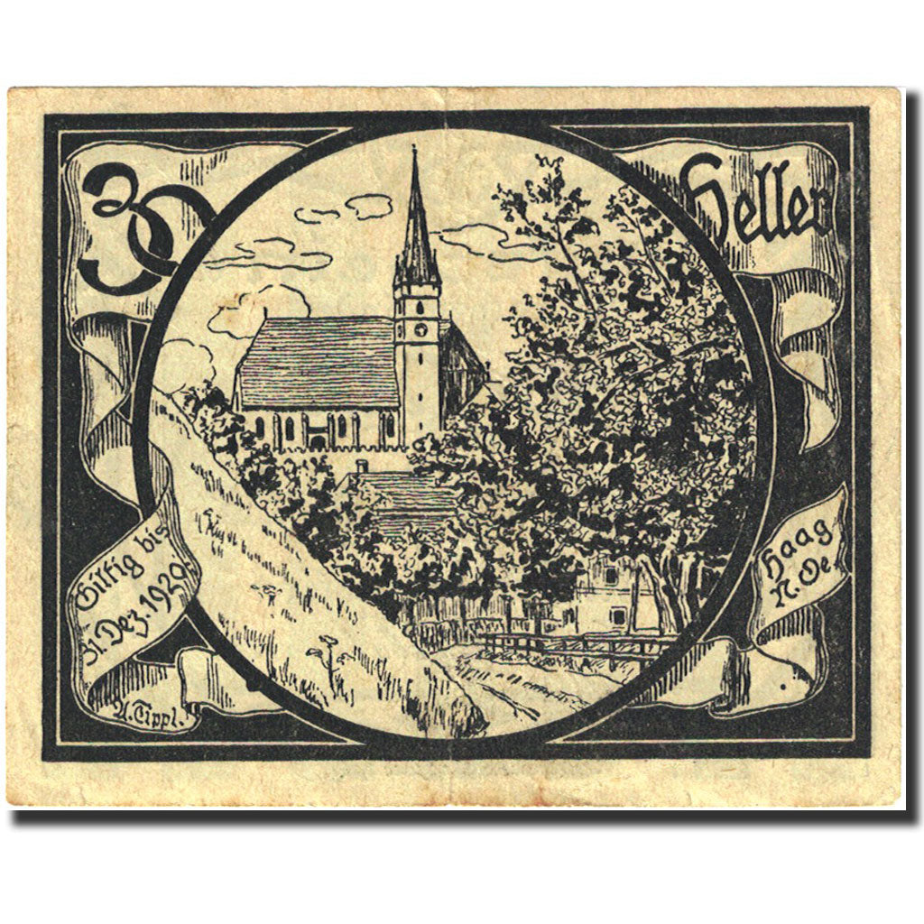 Banknote, Austria, Haag, 25 Heller, Eglise, 1920, 1920-12-31, VF(20-25)