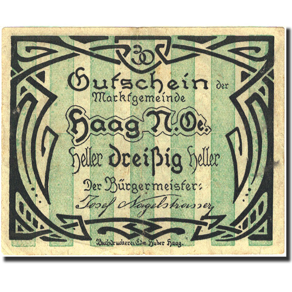Banknote, Austria, Haag, 25 Heller, Eglise, 1920, 1920-12-31, VF(20-25)