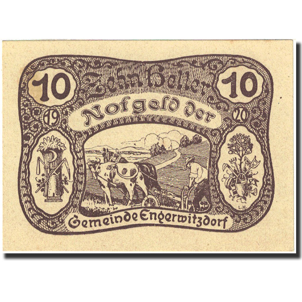 Banknote, Austria, Engerwitzdorf, 10 Heller, agriculteur, 1921, 1921-01-31