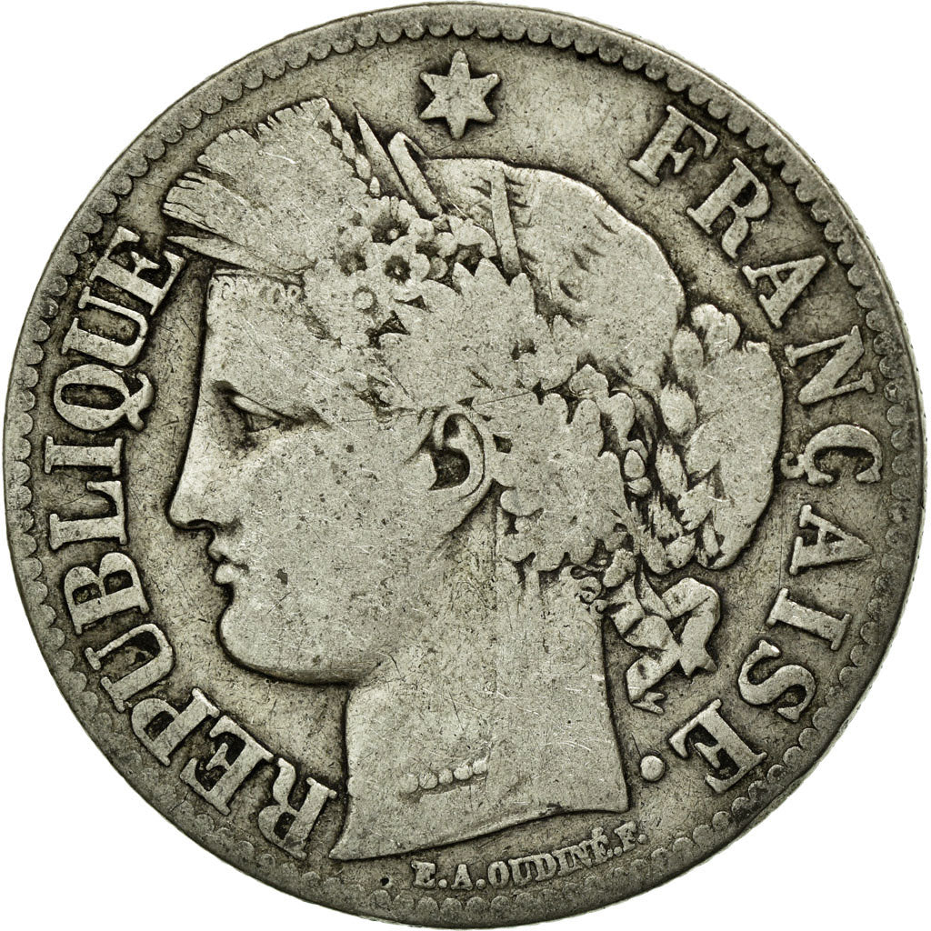 Münze, Frankreich, Cérès, 2 Francs, 1873, Paris, S, Silber, KM:817.1