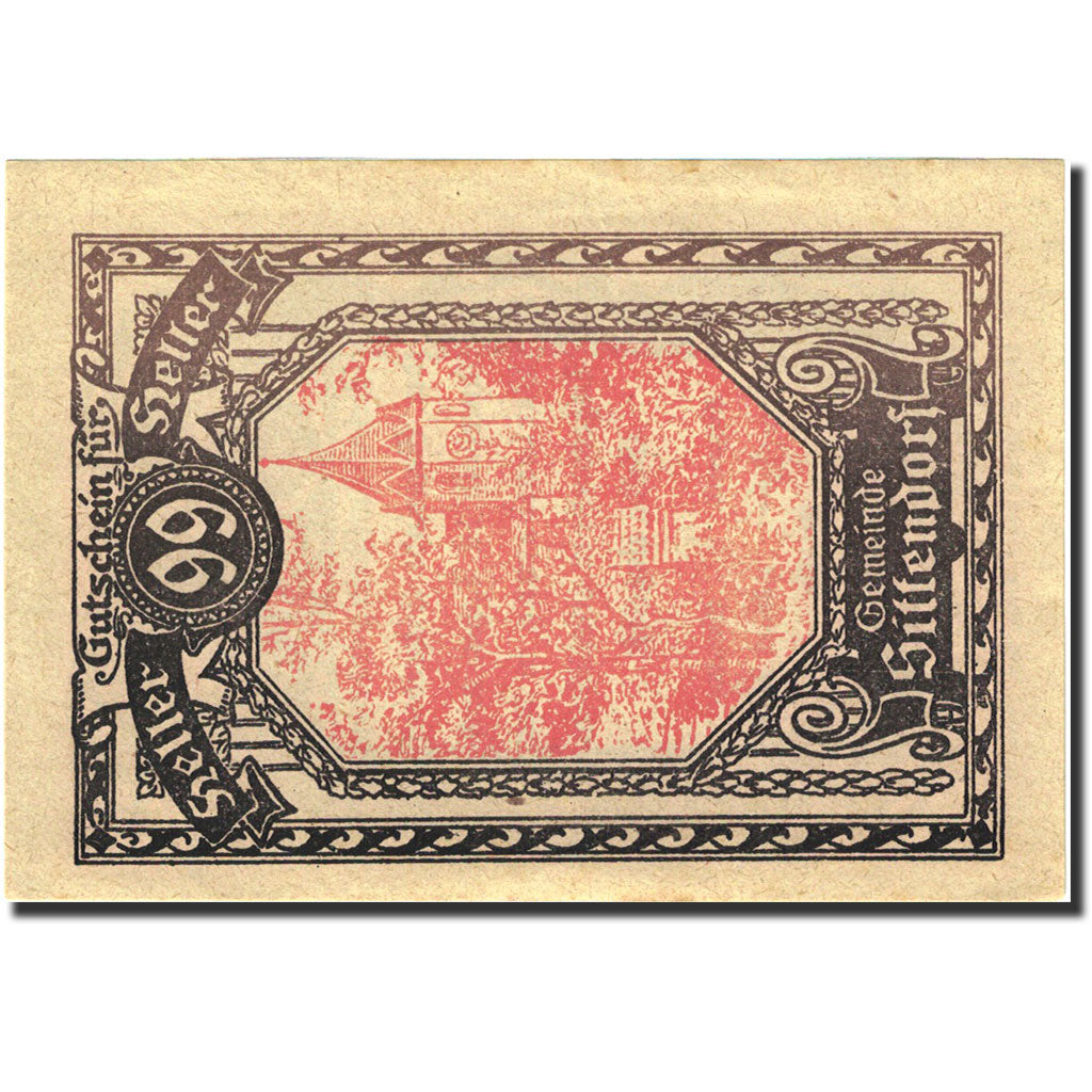 Banknote, Austria, Sittendorf, 90 Heller, château, 1920, 1920-12-31, AU(55-58)