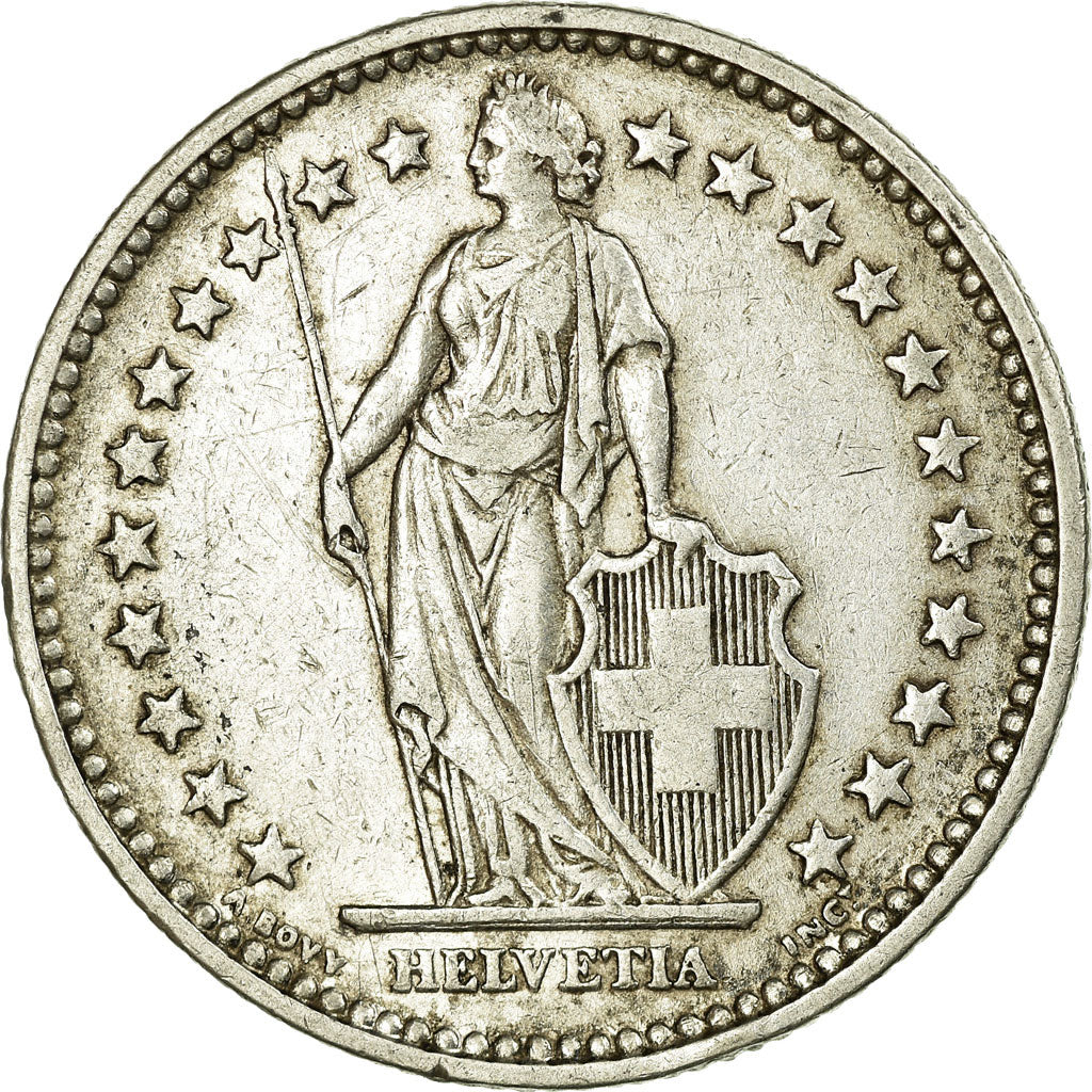 Coin, Switzerland, 2 Francs, 1906, Bern, AU(50-53), Silver, KM:21