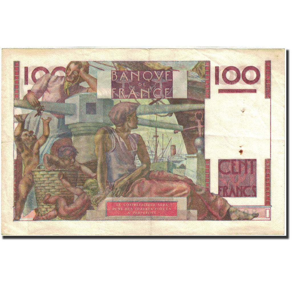 France, 100 Francs, 100 F 1945-1954 ''Jeune Paysan'', 1945, 1946-04-18