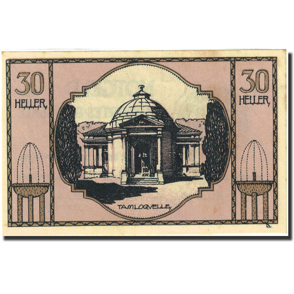 Banknote, Austria, Bad Hall, 25 Heller, Monument, 1920, 1920-12-31, AU(55-58)