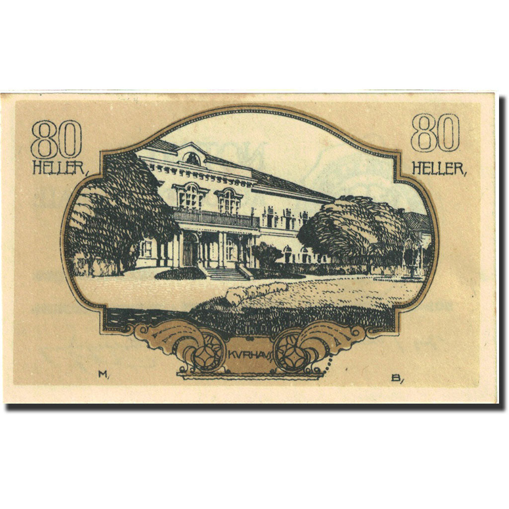 Banknote, Austria, Bad Hall, 80 Heller, Monument, 1920, 1920-12-31, UNC(65-70)