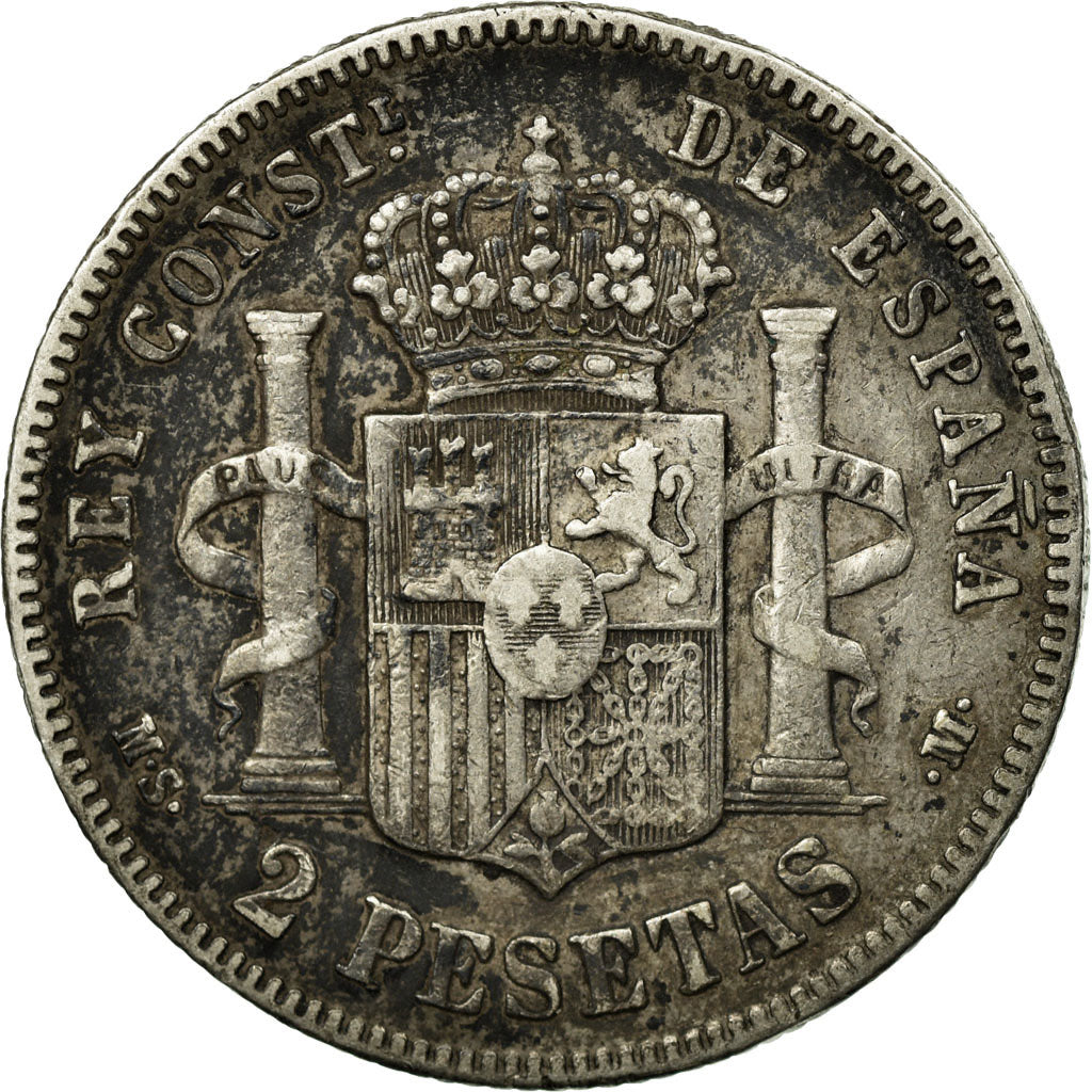 Coin, Spain, Alfonso XII, 2 Pesetas, 1882, Madrid, EF(40-45), Silver, KM:678.2