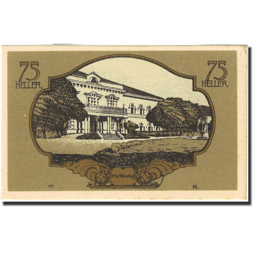 Banknote, Austria, Bad Hall, 75 Heller, Monument, 1920, 1920-12-31, AU(55-58)