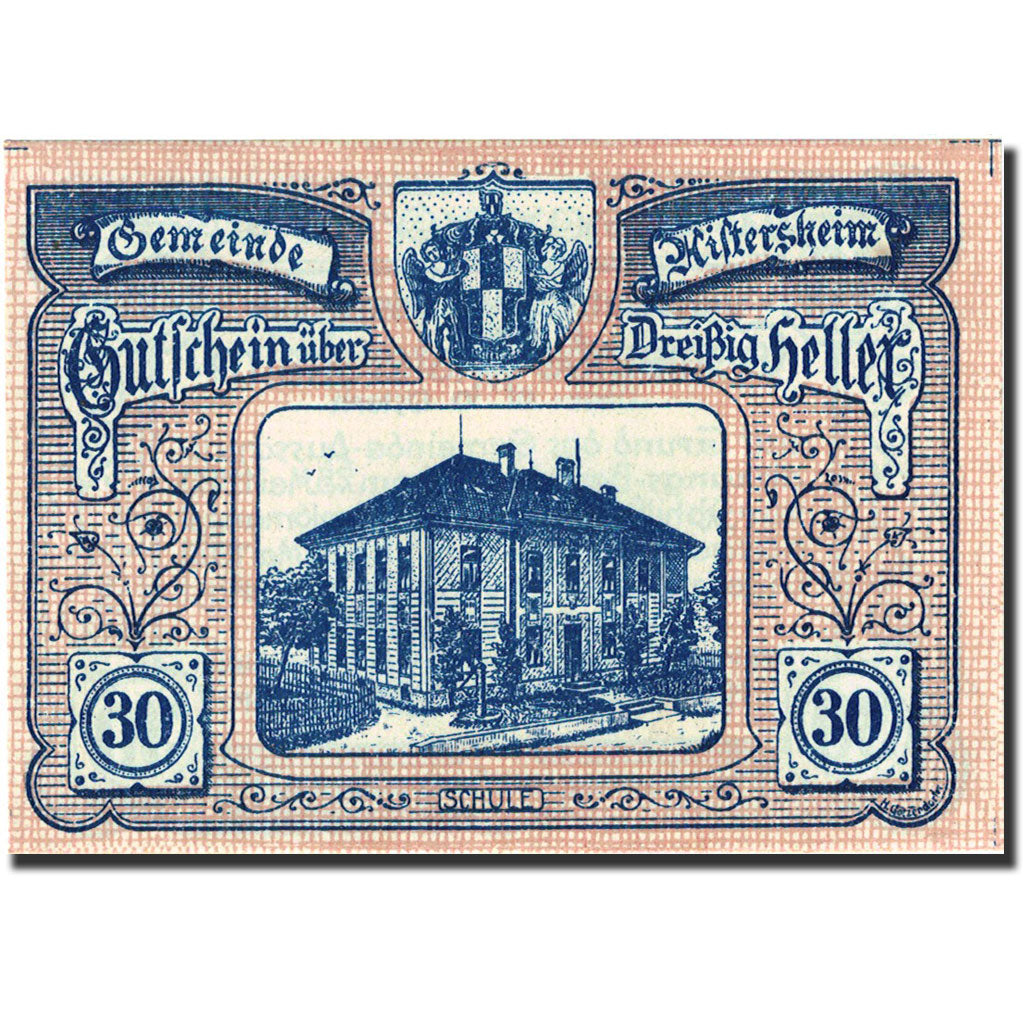 Banknote, Austria, Aistersheim, 30 Heller école, 1921, 1921-05-31, pink, UNC(63)
