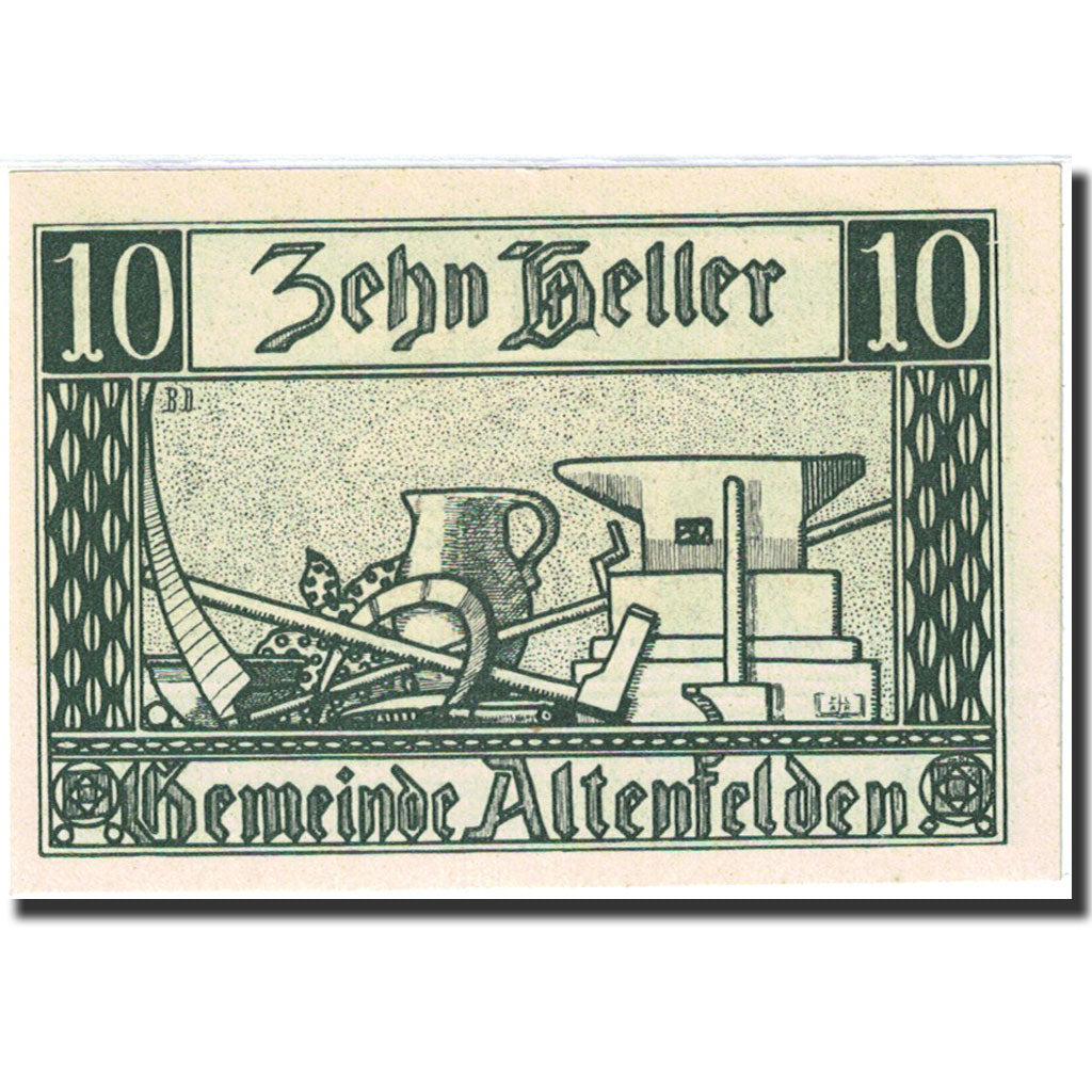 Banknote Austria Altenfelden 10 Heller Agriculture et Industrie 1920 UNC (65-70)