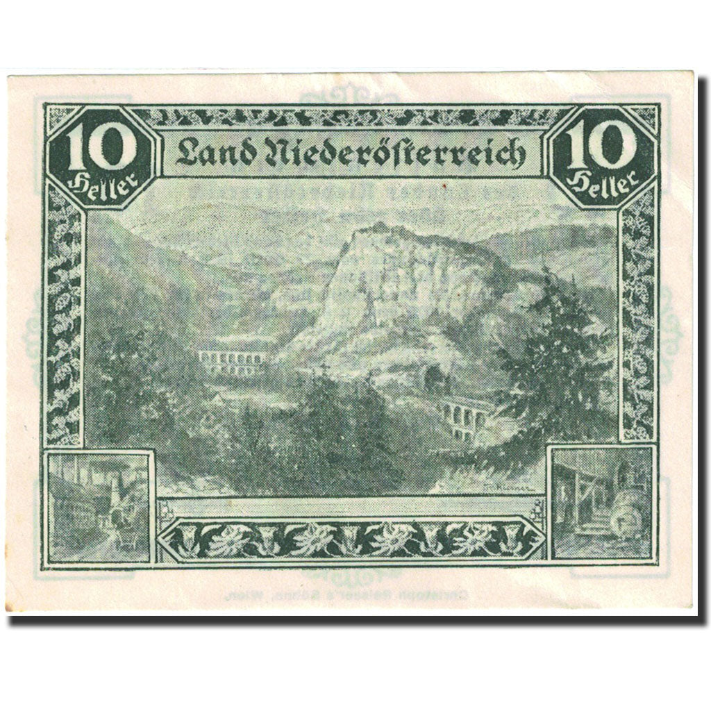 Banknote, Austria, Vienne, 10 Heller, montagne, 1920, 1920-12-31, AU(55-58)