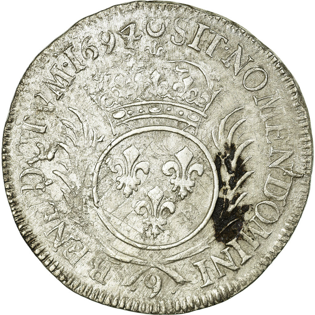 Moneta, Francia, Louis XIV, 1/2 Écu aux palmes, 1/2 Ecu, 1694, Rennes, MB+