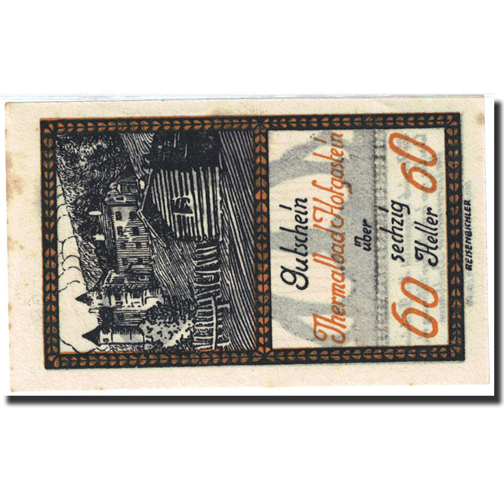 Banknote, Austria, Bad hofgastein, 60 Heller, château 1920 1920-12-31, AU(55-58)