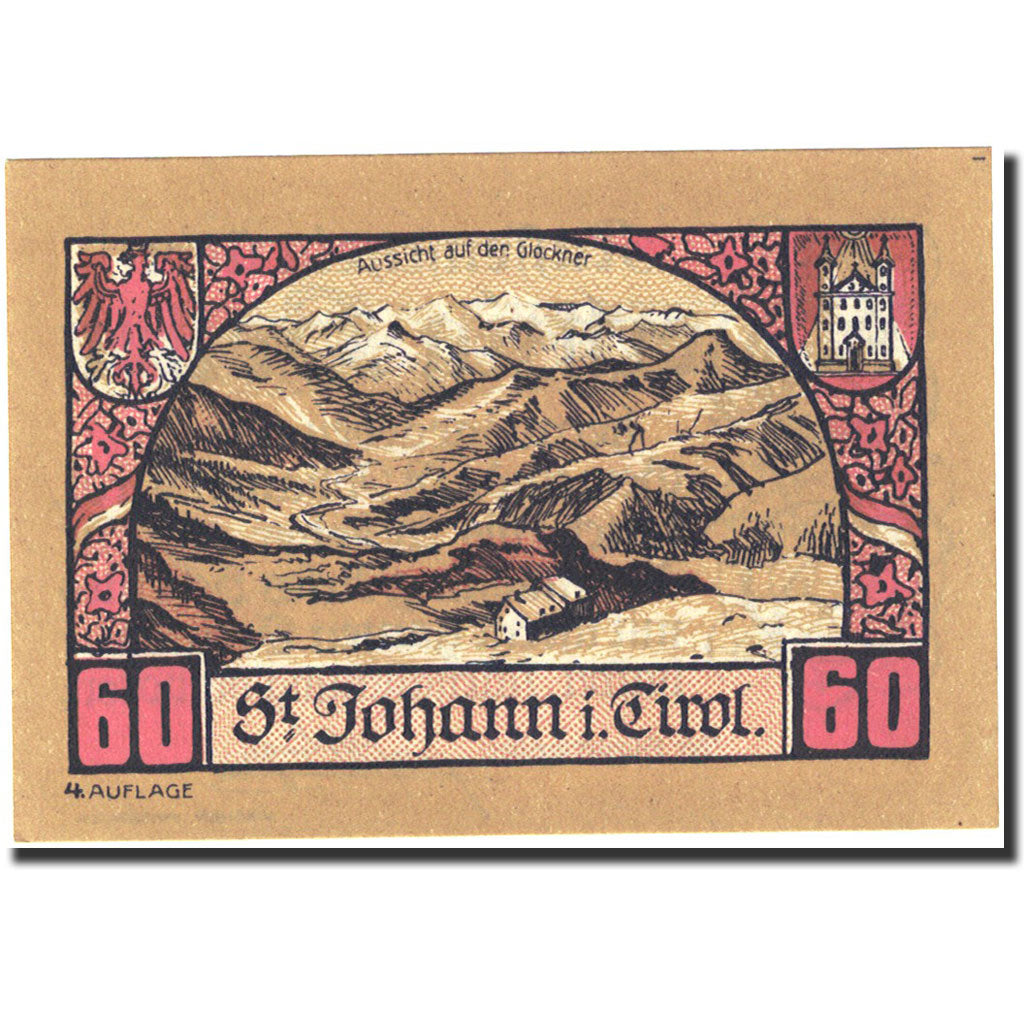 Banknote, Austria, Sankt Johann in Tirol, 60 Heller montagne 1921-02-28 UNC (63)