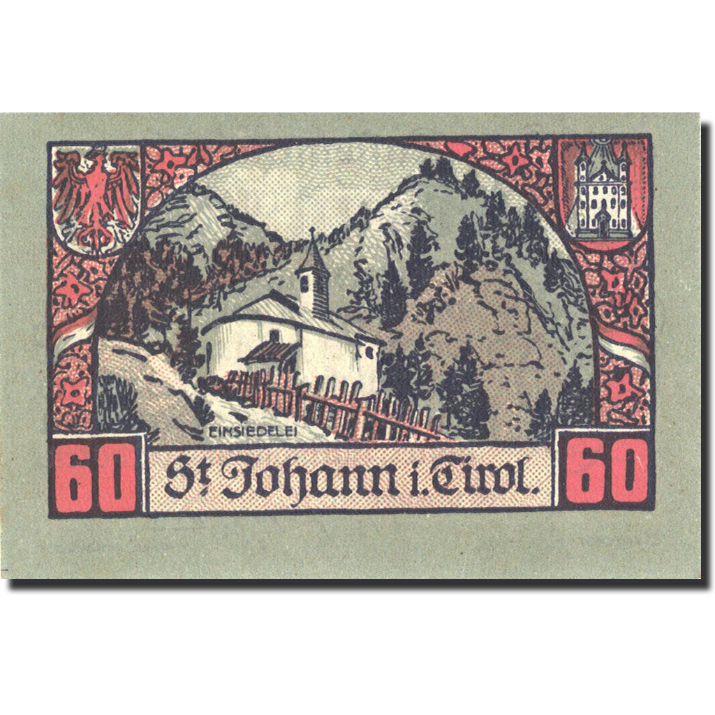 Banknote, Austria, Sankt Johann in Tirol 60 Heller Eglise 1921-01-31 UNC (65-70)