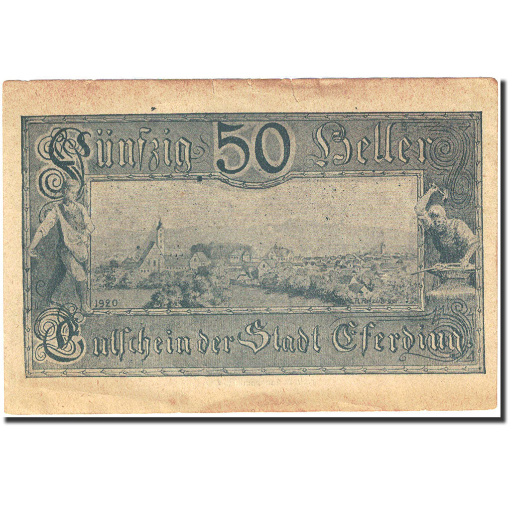 Banknote, Austria, Eferding, 50 Heller, village, 1919, 1919-11-24, EF(40-45)