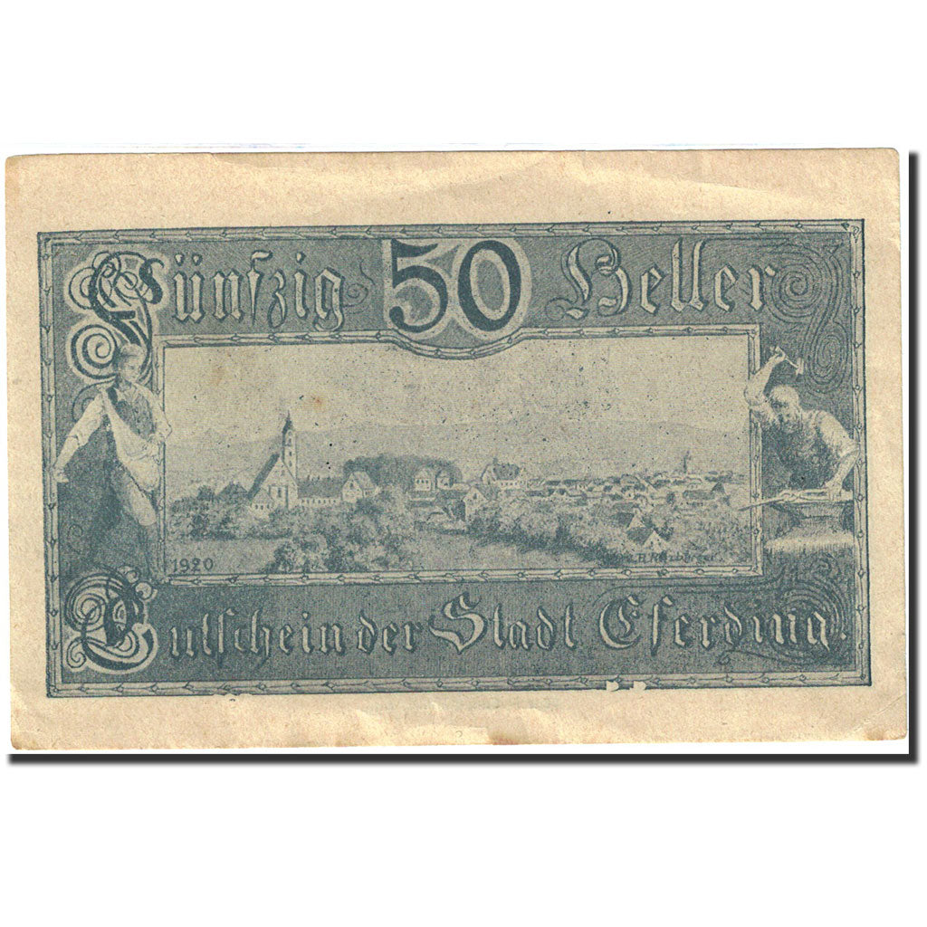 Banknote, Austria, Eferding, 50 Heller, village, 1919, 1919-11-24, AU(50-53)