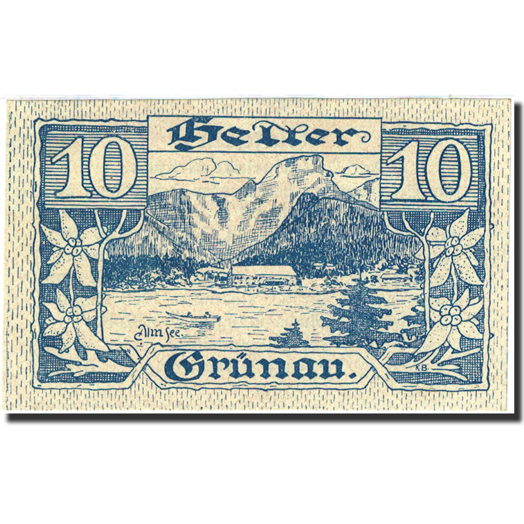 Banknote, Austria, Grünau, 10 Heller, montagne, 1920, 1920-11-30, UNC(64)