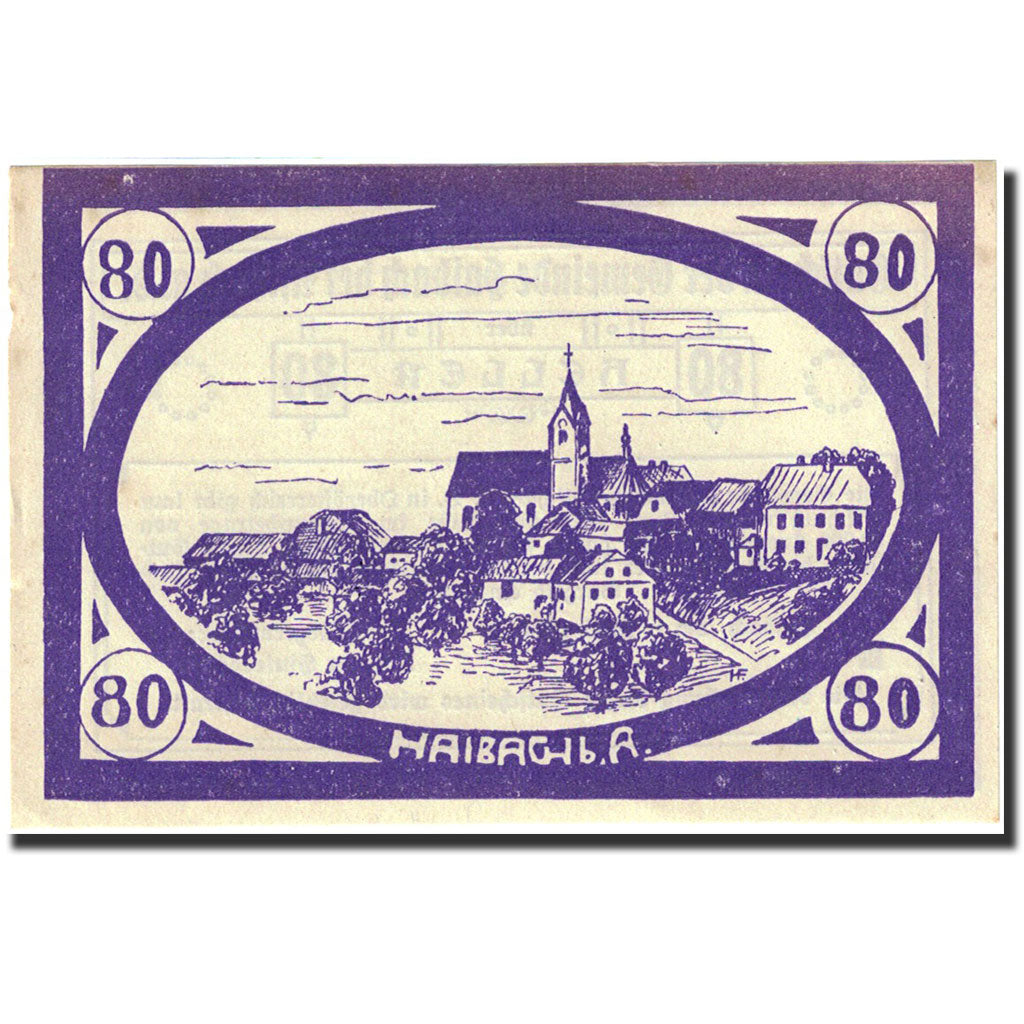 Geldschein, Österreich, Aschach, 80 Heller, village, 1920, 1920-12-31, VZ+