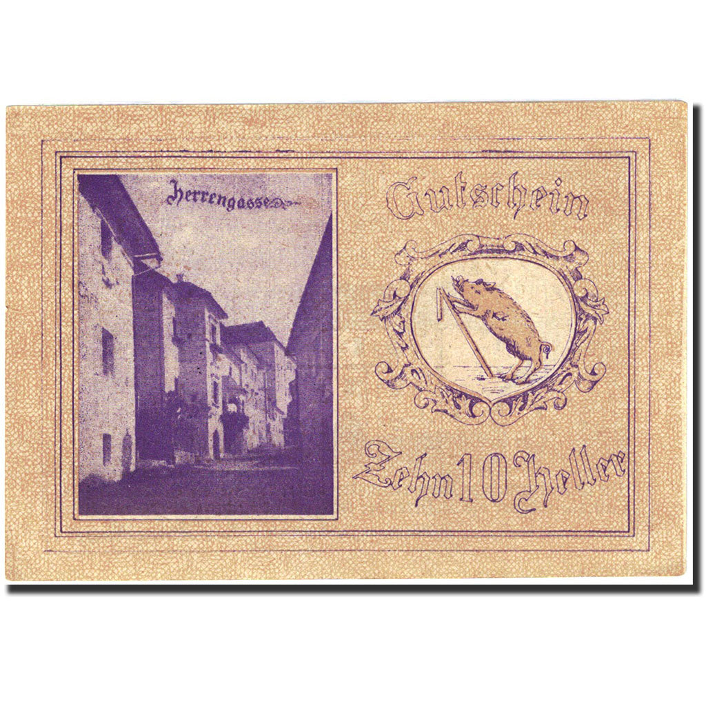 Banknote, Austria, Kremsmunster, 10 Heller, mairie, 1920, 1920-12-31, UNC(60-62)