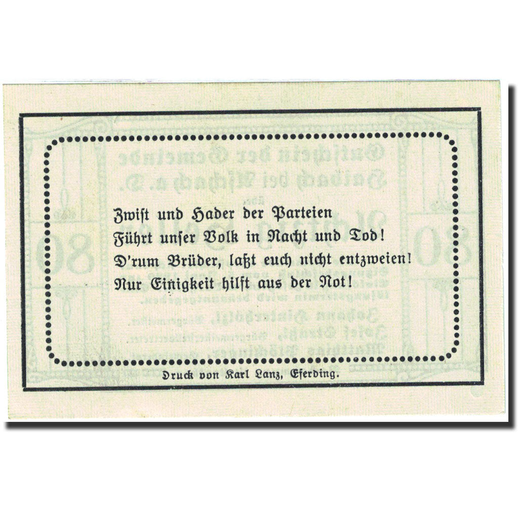 Banknote, Austria, Aschach, 80 Heller, valeur faciale 1920-06-05 UNC (60-62)