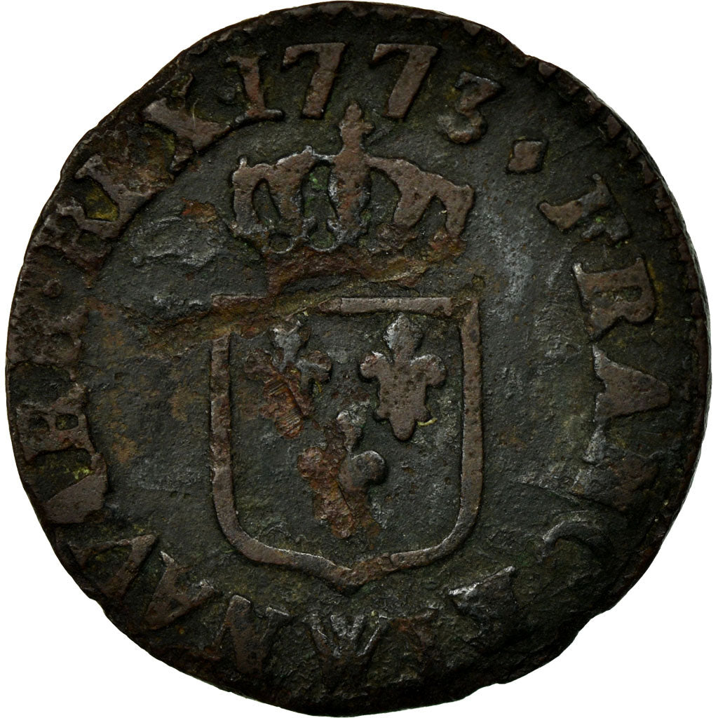 Coin, France, Louis XV, Liard à la vieille tête, Liard, 1773, Lille