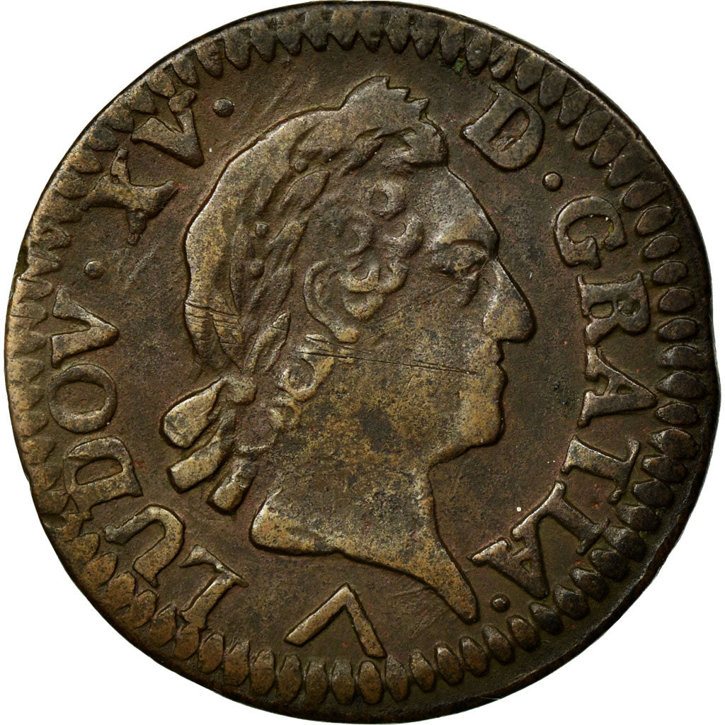 Moneta, Francia, Louis XV, Liard à la vieille tête, Liard, 1774, Lille, MB+